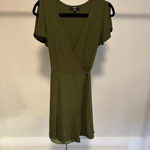 Lulu's Green Wrap Mini Dress